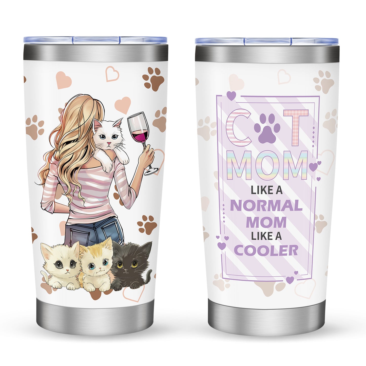 Tumbler-Becher Kaffeebecher Edelstahl Thermobecher mit Deckel mit verschiedenen Designs 20oz 600ml