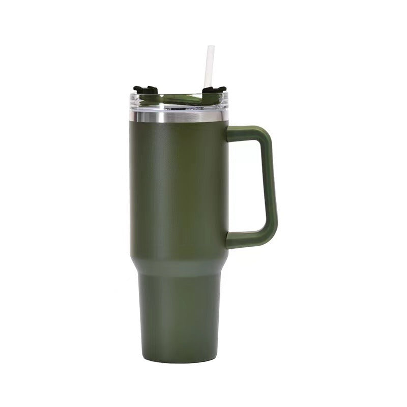 Tumbler-Becher Edelstahl Thermobecher mit Griff Deckel und Strohhalm Auslaufsicher 40oz 1200ml
