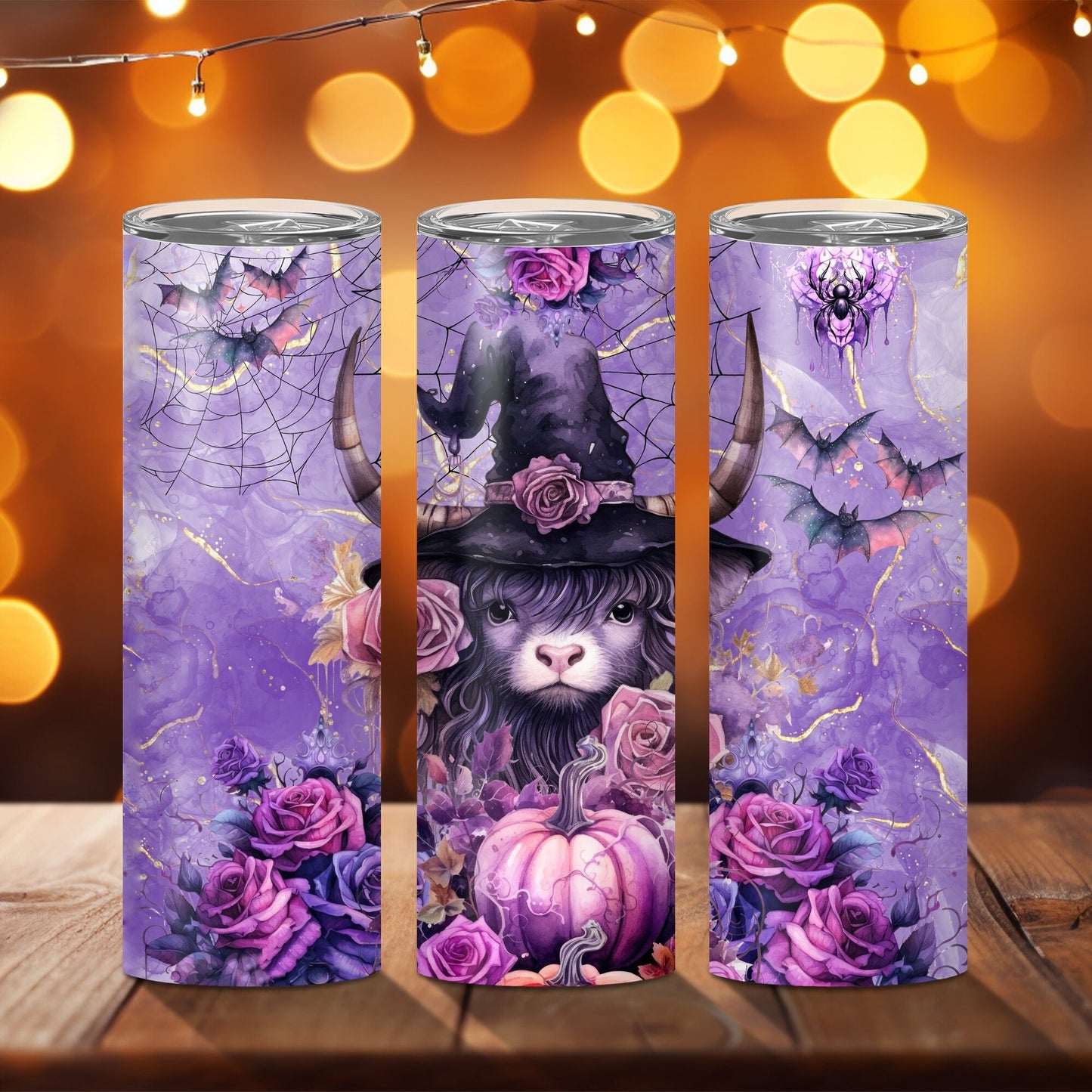 Edelstahl Tumbler Thermobecher – Halloween Designs, doppelwandig & auslaufsicher für heiße und kalte Getränke 600ml