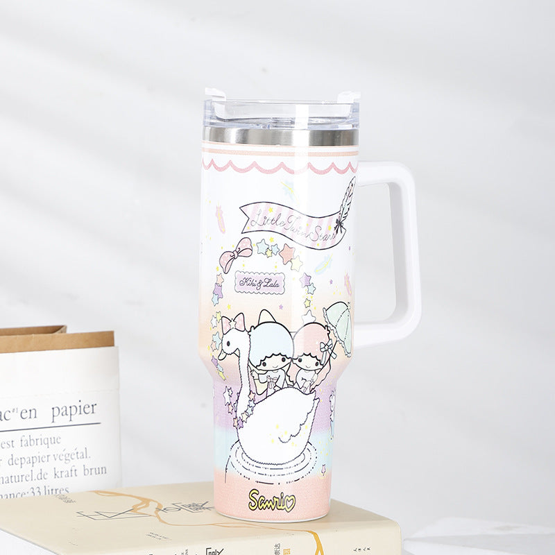 Tumbler-Becher Edelstahl Thermobecher mit Griff Deckel und Strohhalm mit verschiedenen Designs 40oz 1200ml