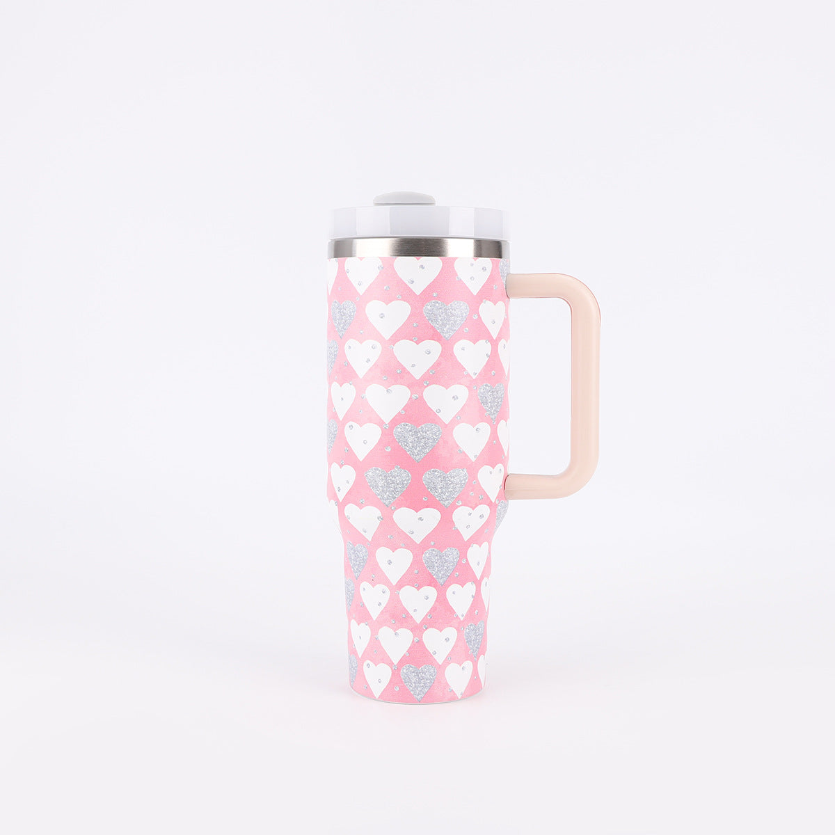 Tumbler-Becher Edelstahl Thermobecher mit Griff Deckel und Strohhalm mit verschiedenen Designs 40oz 1200ml