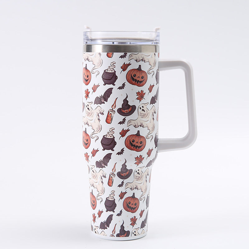 Tumbler-Becher Edelstahl Thermobecher mit Griff Deckel und Strohhalm mit verschiedenen Designs 40oz 1200ml