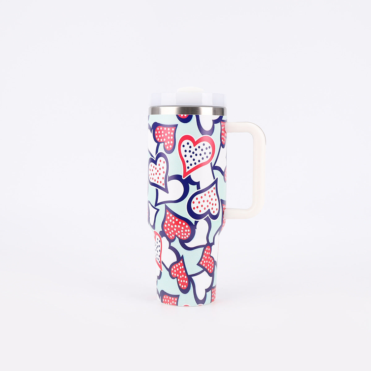 Tumbler-Becher Edelstahl Thermobecher mit Griff Deckel und Strohhalm mit verschiedenen Designs 40oz 1200ml