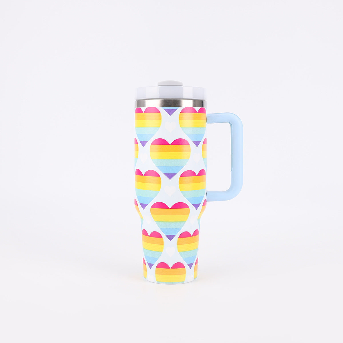 Tumbler-Becher Edelstahl Thermobecher mit Griff Deckel und Strohhalm mit verschiedenen Designs 40oz 1200ml