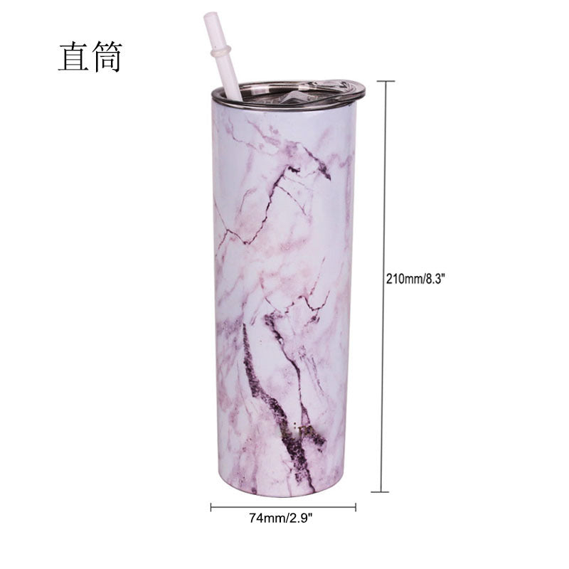 Tumbler-Becher Edelstahl Thermobecher mit Deckel und Strohhalm mit verschiedenen Designs 20oz 600ml