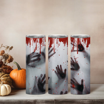 Edelstahl Tumbler Thermobecher – Halloween Designs, doppelwandig & auslaufsicher für heiße und kalte Getränke 600ml