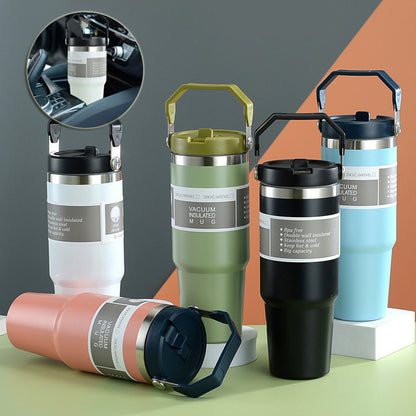 Tumbler-Becher Portabel Outdoor Edelstahl Thermobecher mit Tragegriff 20oz 600ml und 30oz 890ml