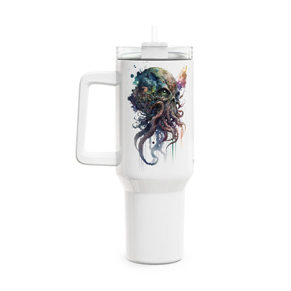 Tumbler-Becher, Edelstahl, Thermobecher, 1182 ml in weiß, Motiv: Oktopus-Watercolor