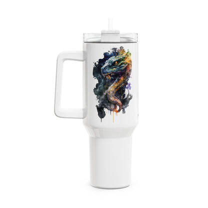 Tumbler-Becher, Edelstahl, Thermobecher, 1182 ml in weiß, Motiv: Drache-Watercolor