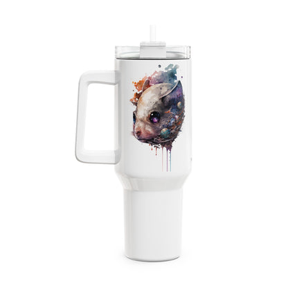 Tumbler-Becher, Edelstahl, Thermobecher, 1182 ml in weiß, Motiv: Maus-Watercolor
