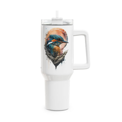 Tumbler-Becher, Edelstahl, Thermobecher, 1182 ml in weiß, Motiv: Eisvogel-Watercolor