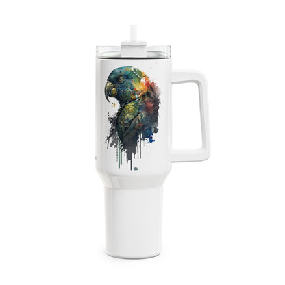 Tumbler-Becher, Edelstahl, Thermobecher, 1182 ml in weiß, Motiv: Papagei-Watercolor