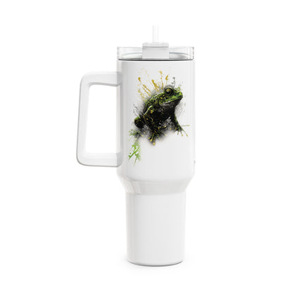 Tumbler-Becher, Edelstahl, Thermobecher, 1182 ml in weiß, Motiv: Frosch-Splash