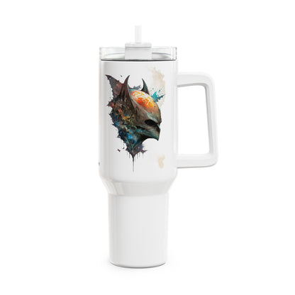 Tumbler-Becher, Edelstahl, Thermobecher, 1182 ml in weiß, Motiv: Fledermaus-Watercolor