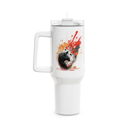 Tumbler-Becher, Edelstahl, Thermobecher, 1182 ml in weiß, Motiv: Maus-Splash