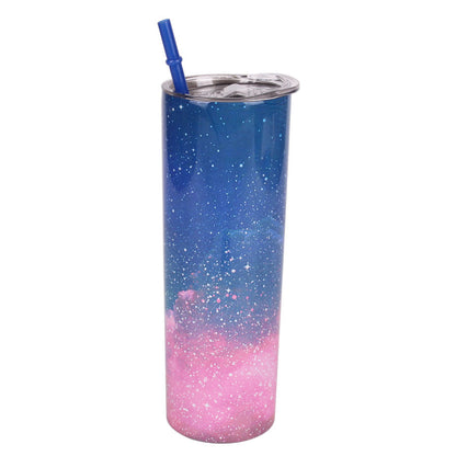 Tumbler-Becher Edelstahl Thermobecher mit Deckel und Strohhalm mit verschiedenen Designs 20oz 600ml
