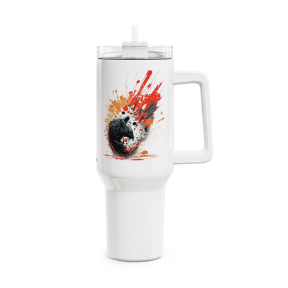 Tumbler-Becher, Edelstahl, Thermobecher, 1182 ml in weiß, Motiv: Maus-Splash