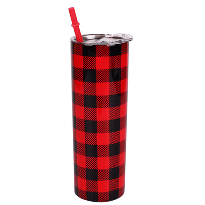 Tumbler-Becher Edelstahl Thermobecher mit Deckel und Strohhalm mit verschiedenen Designs 20oz 600ml
