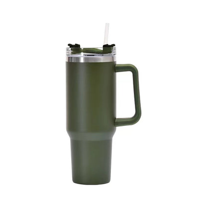 Tumbler-Becher Edelstahl Thermobecher mit Griff Deckel und Strohhalm Auslaufsicher 40oz 1200ml