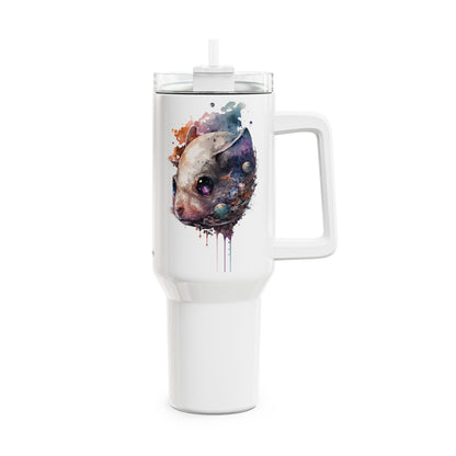 Tumbler-Becher, Edelstahl, Thermobecher, 1182 ml in weiß, Motiv: Maus-Watercolor