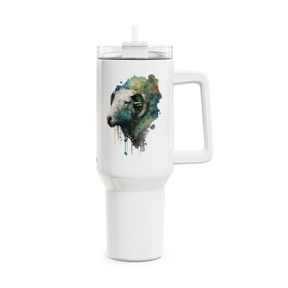 Tumbler-Becher, Edelstahl, Thermobecher, 1182 ml in weiß, Motiv: Schaf-Watercolor