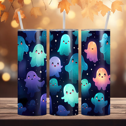 Edelstahl Tumbler Thermobecher – Halloween Designs, doppelwandig & auslaufsicher für heiße und kalte Getränke 600ml