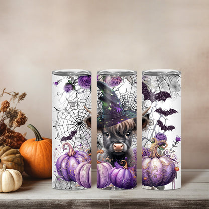 Edelstahl Tumbler Thermobecher – Halloween Designs, doppelwandig & auslaufsicher für heiße und kalte Getränke 600ml