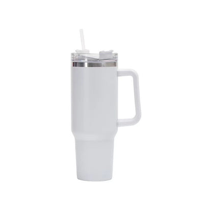 Tumbler-Becher Edelstahl Thermobecher mit Griff Deckel und Strohhalm Auslaufsicher 40oz 1200ml