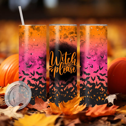 Edelstahl Tumbler Thermobecher – Halloween Designs, doppelwandig & auslaufsicher für heiße und kalte Getränke 600ml