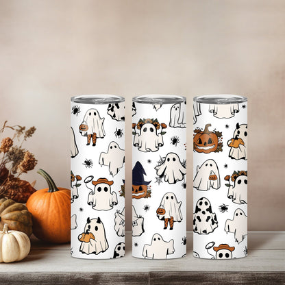 Edelstahl Tumbler Thermobecher – Halloween Designs, doppelwandig & auslaufsicher für heiße und kalte Getränke 600ml
