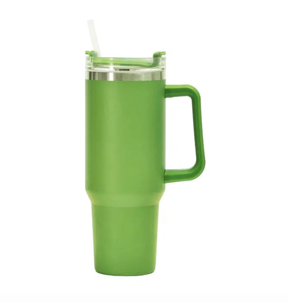 Tumbler-Becher Edelstahl Thermobecher mit Griff Deckel und Strohhalm Auslaufsicher 40oz 1200ml