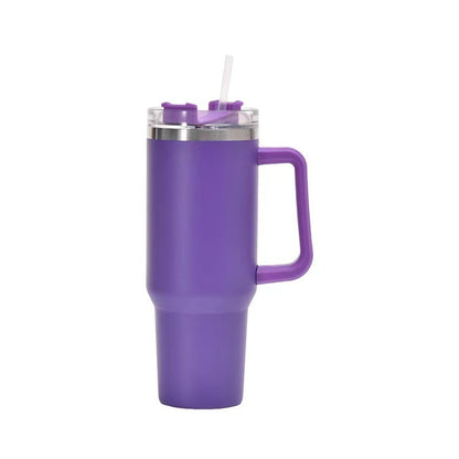 Tumbler-Becher Edelstahl Thermobecher mit Griff Deckel und Strohhalm Auslaufsicher 40oz 1200ml