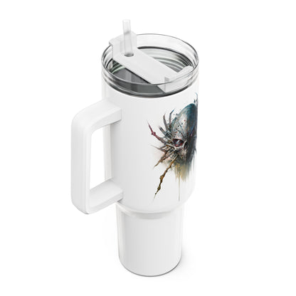 Tumbler-Becher, Edelstahl, Thermobecher, 1182 ml in weiß, Motiv: Spinne-Watercolor