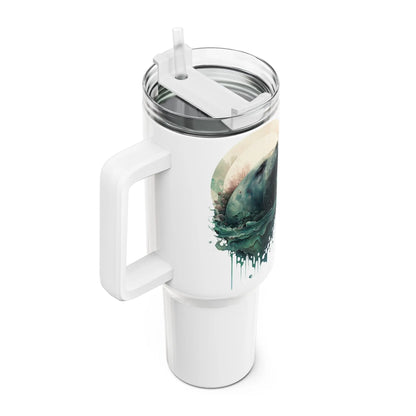 Tumbler-Becher, Edelstahl, Thermobecher, 1182 ml in weiß, Motiv: Seelöwe-Watercolor Printify