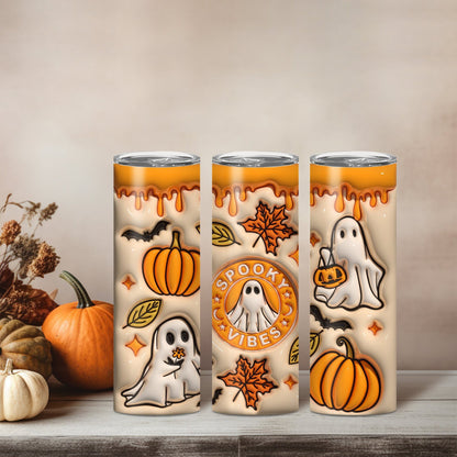 Edelstahl Tumbler Thermobecher – Halloween Designs, doppelwandig & auslaufsicher für heiße und kalte Getränke 600ml