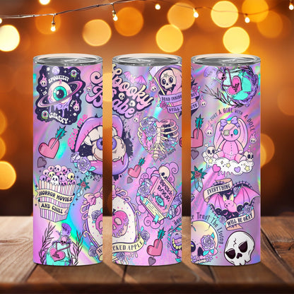 Edelstahl Tumbler Thermobecher – Halloween Designs, doppelwandig & auslaufsicher für heiße und kalte Getränke 600ml