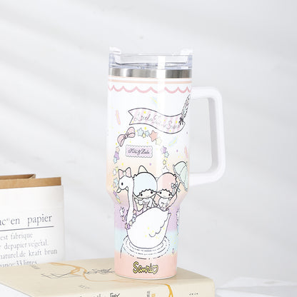 Tumbler-Becher Edelstahl Thermobecher mit Griff Deckel und Strohhalm mit verschiedenen Designs 40oz 1200ml