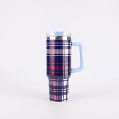 Tumbler-Becher Edelstahl Thermobecher mit Griff Deckel und Strohhalm mit verschiedenen Designs 40oz 1200ml