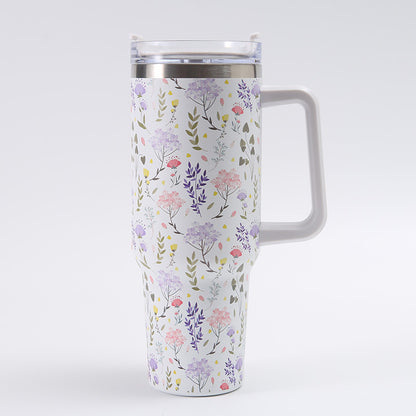 Tumbler-Becher Edelstahl Thermobecher mit Griff Deckel und Strohhalm mit verschiedenen Designs 40oz 1200ml