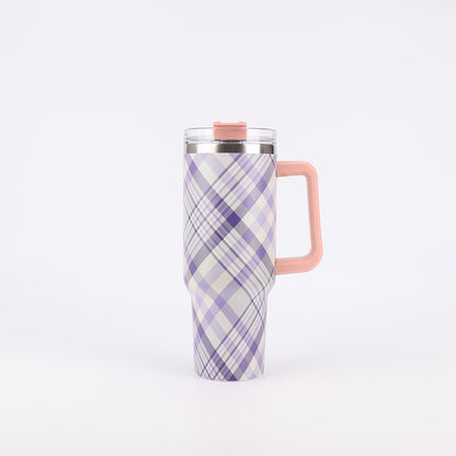 Tumbler-Becher Edelstahl Thermobecher mit Griff Deckel und Strohhalm mit verschiedenen Designs 40oz 1200ml