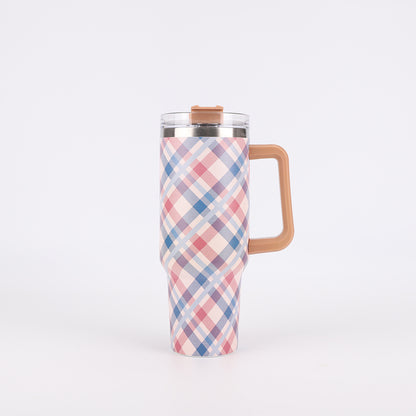 Tumbler-Becher Edelstahl Thermobecher mit Griff Deckel und Strohhalm mit verschiedenen Designs 40oz 1200ml