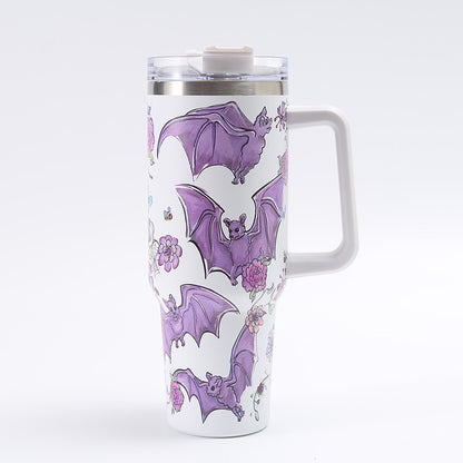 Tumbler-Becher Edelstahl Thermobecher mit Griff Deckel und Strohhalm mit verschiedenen Designs 40oz 1200ml