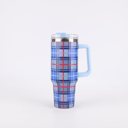 Tumbler-Becher Edelstahl Thermobecher mit Griff Deckel und Strohhalm mit verschiedenen Designs 40oz 1200ml