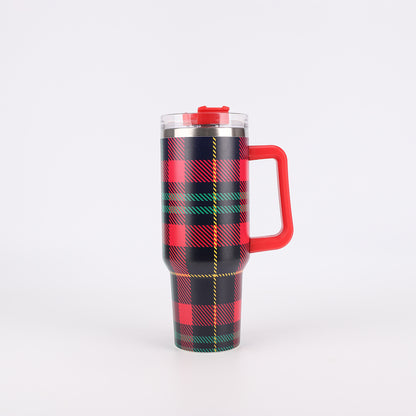 Tumbler-Becher Edelstahl Thermobecher mit Griff Deckel und Strohhalm mit verschiedenen Designs 40oz 1200ml