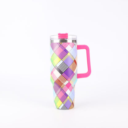Tumbler-Becher Edelstahl Thermobecher mit Griff Deckel und Strohhalm mit verschiedenen Designs 40oz 1200ml
