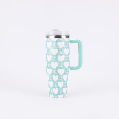Tumbler-Becher Edelstahl Thermobecher mit Griff Deckel und Strohhalm mit verschiedenen Designs 40oz 1200ml