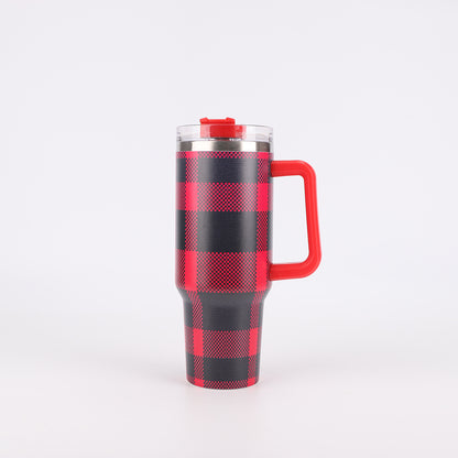 Tumbler-Becher Edelstahl Thermobecher mit Griff Deckel und Strohhalm mit verschiedenen Designs 40oz 1200ml