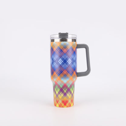 Tumbler-Becher Edelstahl Thermobecher mit Griff Deckel und Strohhalm mit verschiedenen Designs 40oz 1200ml