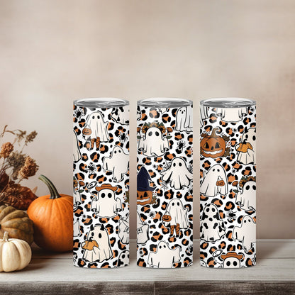 Edelstahl Tumbler Thermobecher – Halloween Designs, doppelwandig & auslaufsicher für heiße und kalte Getränke 600ml
