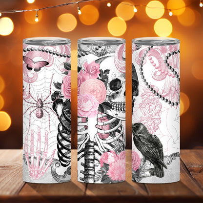 Edelstahl Tumbler Thermobecher – Halloween Designs, doppelwandig & auslaufsicher für heiße und kalte Getränke 600ml